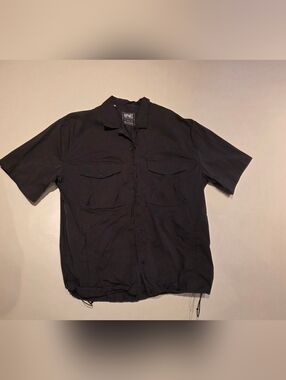 American Eagle Outfitters Black Short-Sleeve Utility Jacket